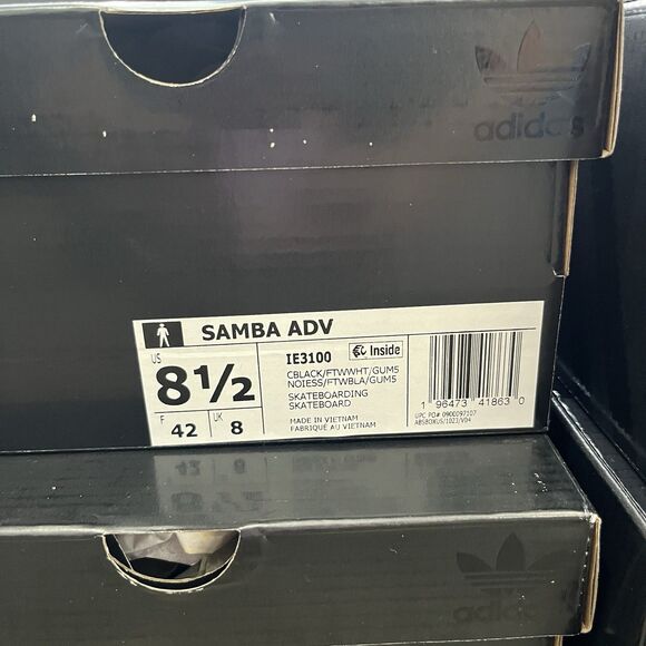 Adidas Men's Samba ADV Originals Black White Gum New |IE3100| Men's Size 8.5 - Picture 8 of 8